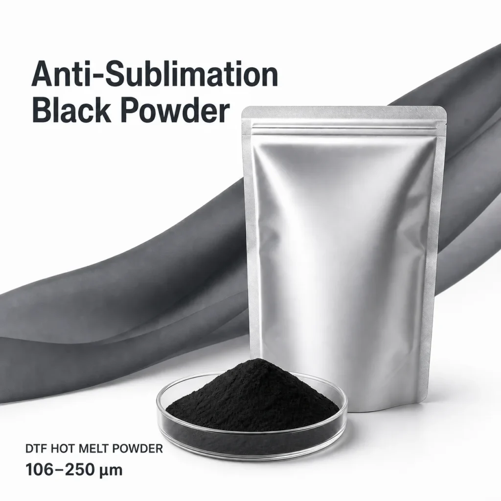 Anti-Sublimation Black DTF TPU Hot Melt Powder