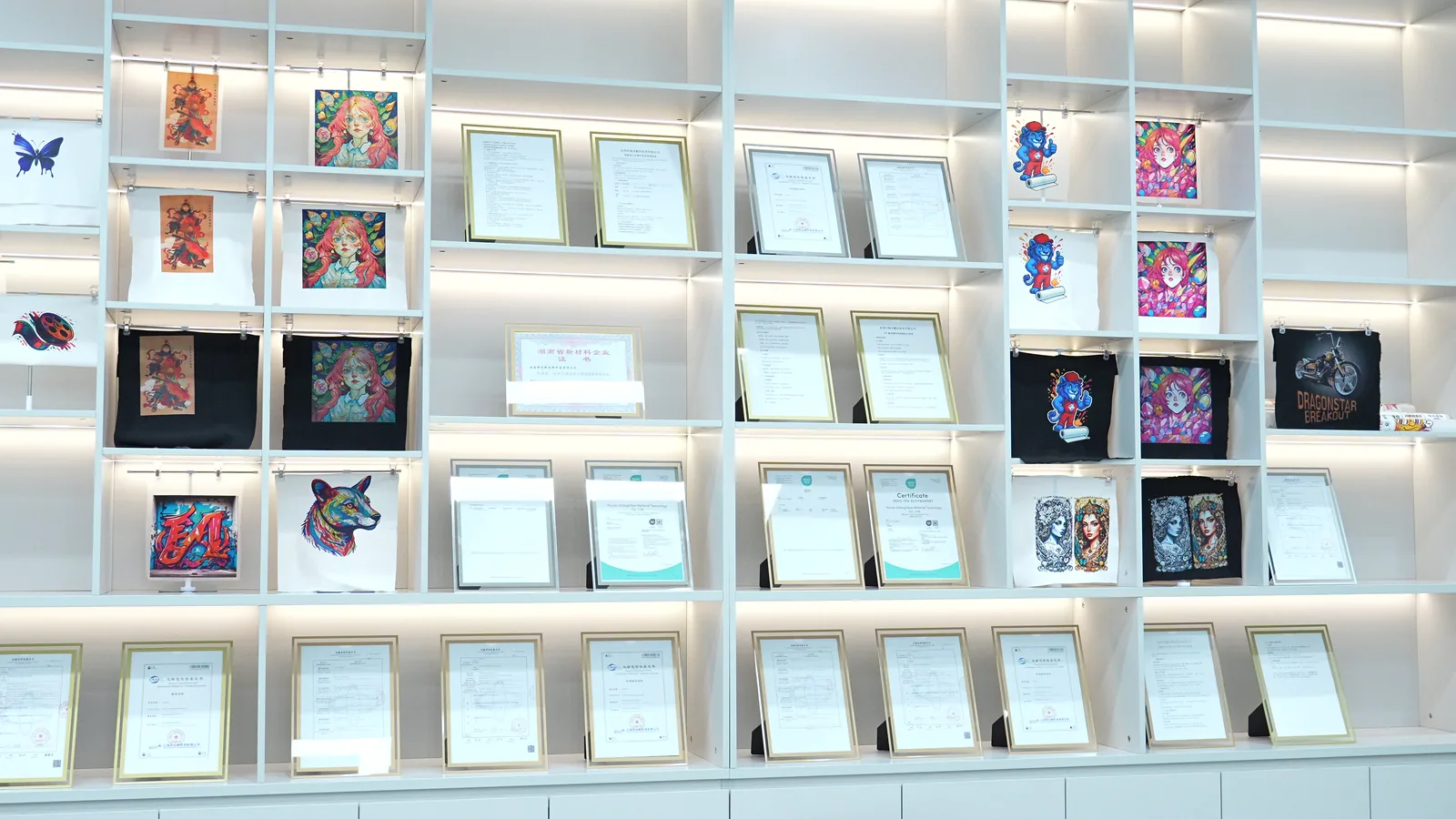 Dongguan Jinlong Sample and Certificate Display