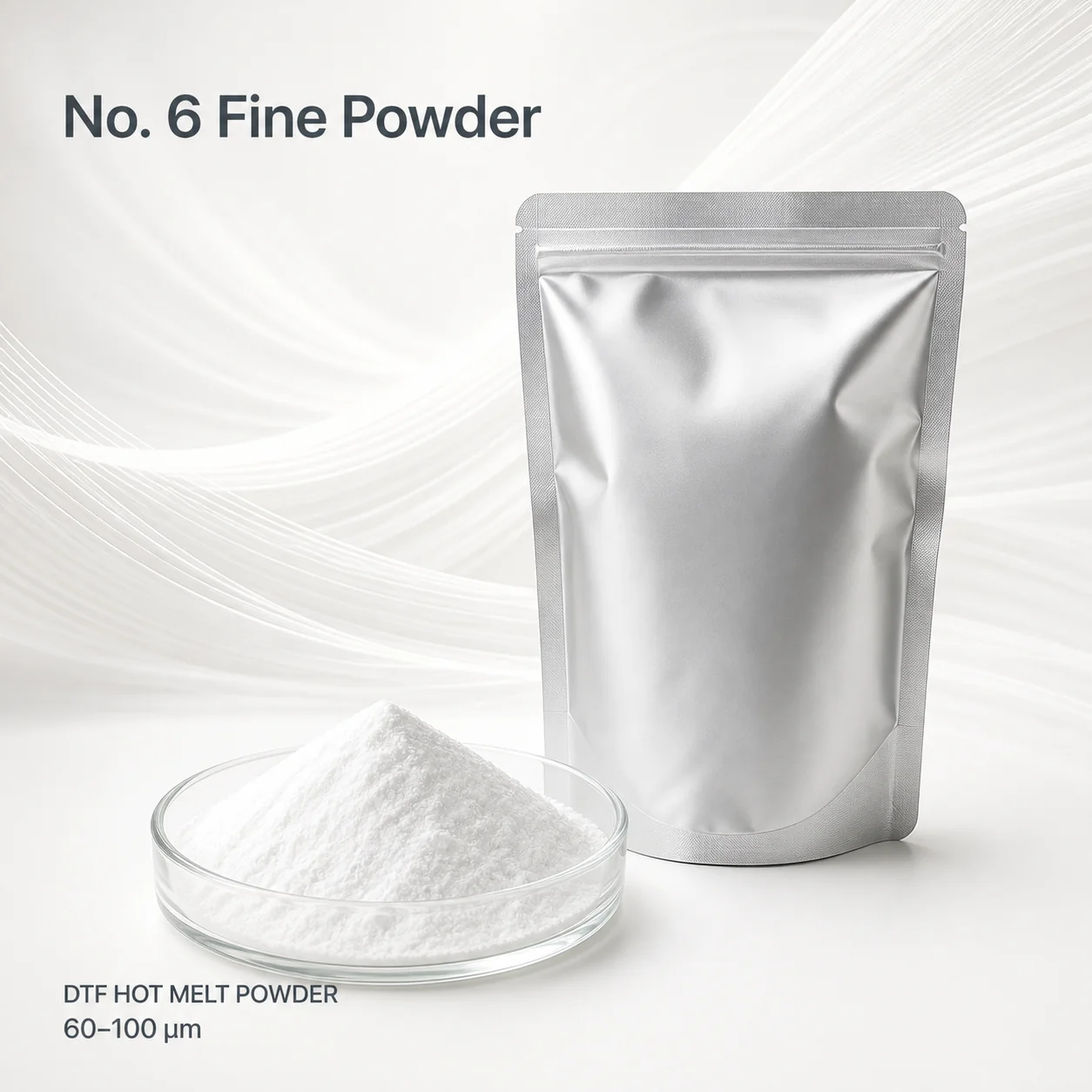 Jinlong No. 6 fine white DTF hot melt powder 60 to 100 micron